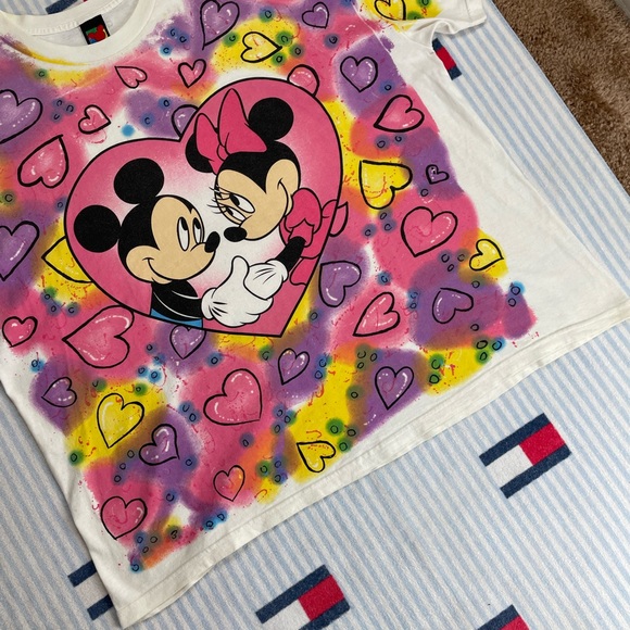Vintage Disney Mickey & Minnie Mouse Hearts Love short sleeve tee shirt - Picture 4 of 16